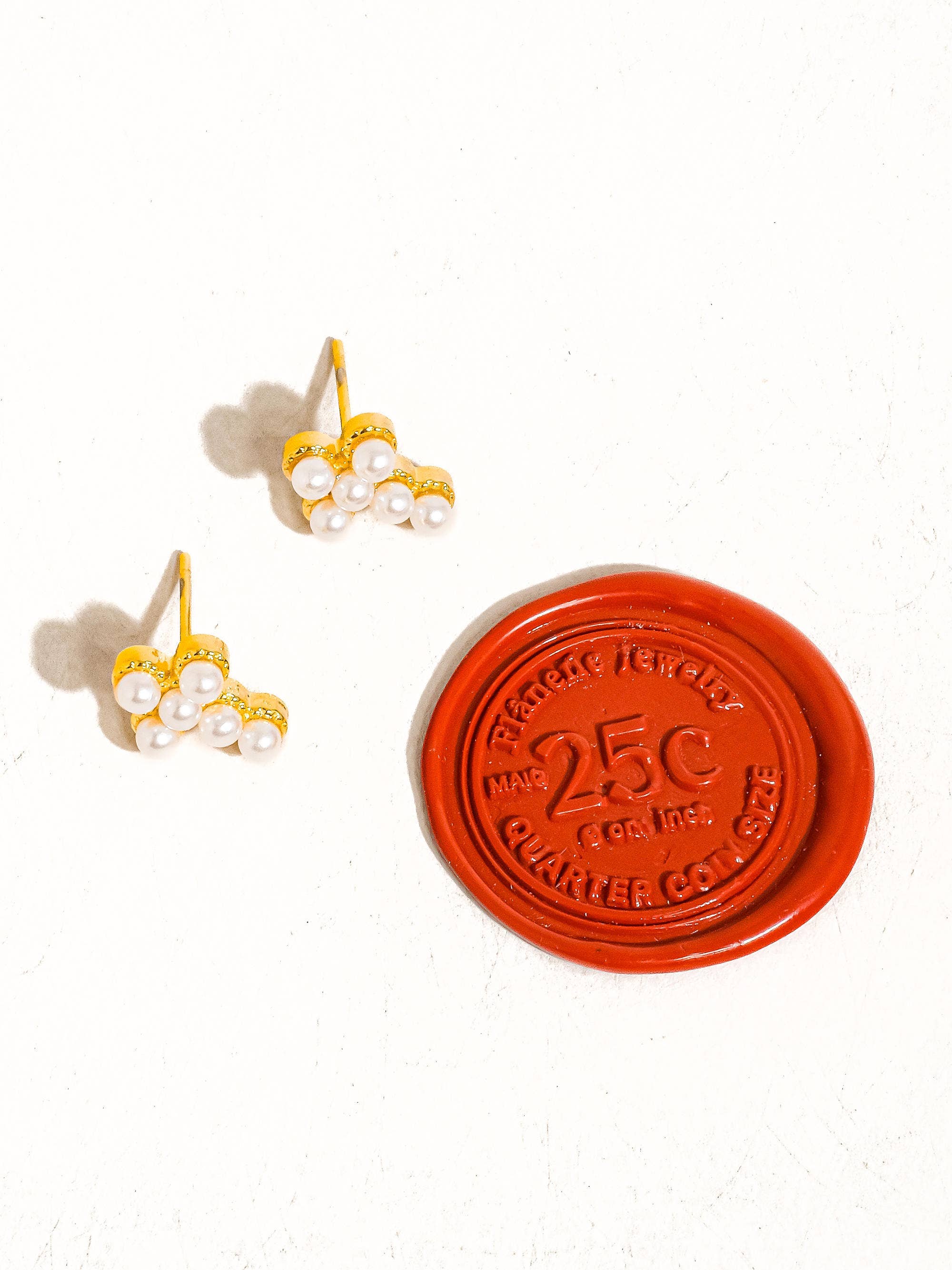 Image of Telo 18K Non-Tarnish Pearl Cross Stud